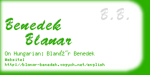 benedek blanar business card